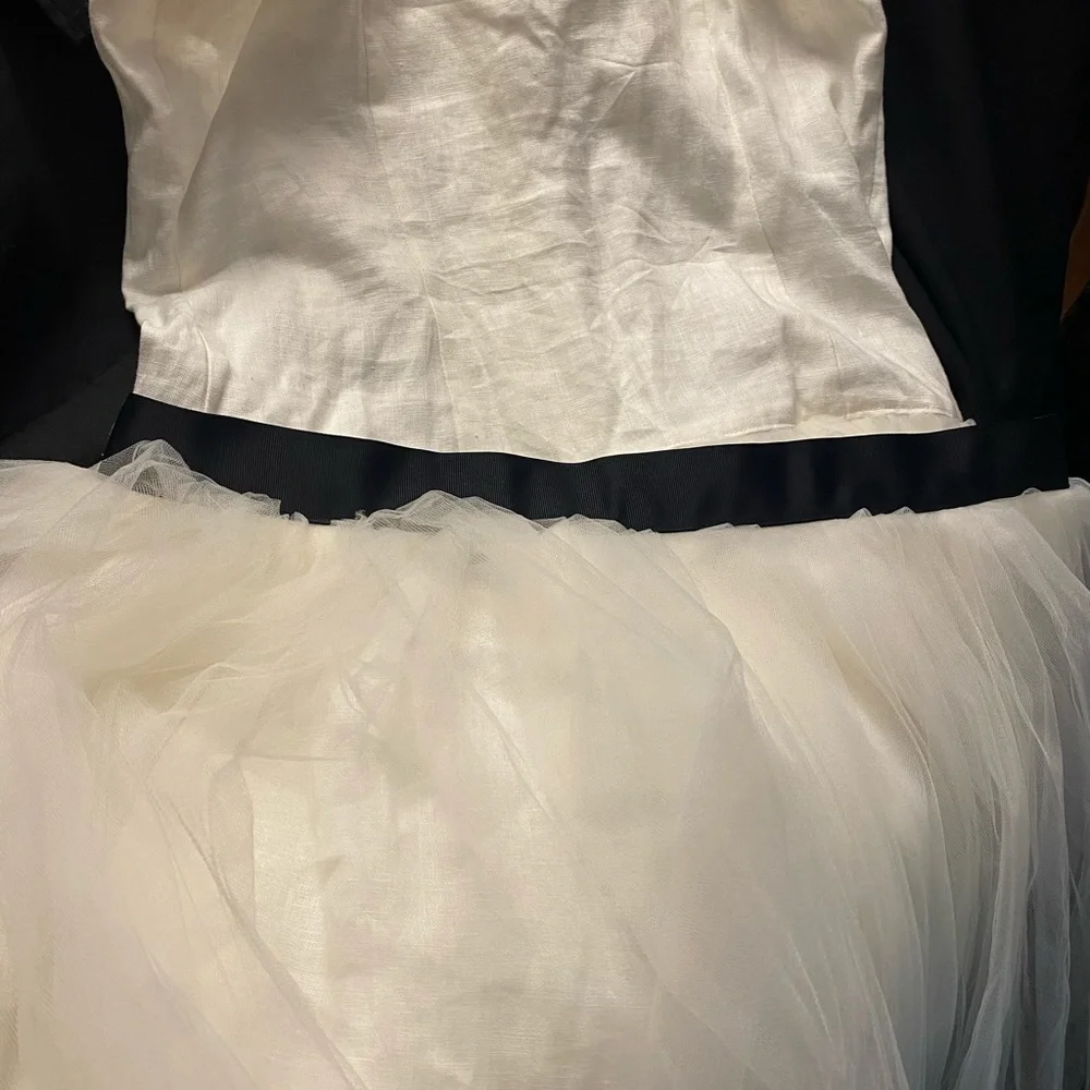 Linen-Tooling‎ Dress,Two pieces-Off White/Blk waist